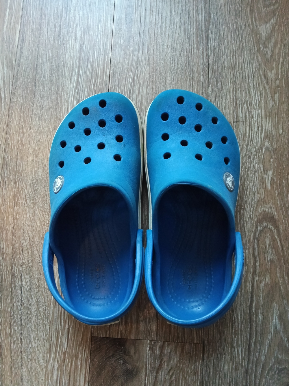 CROCS Kids Bright Blue Classic Clogs with Heel Strap